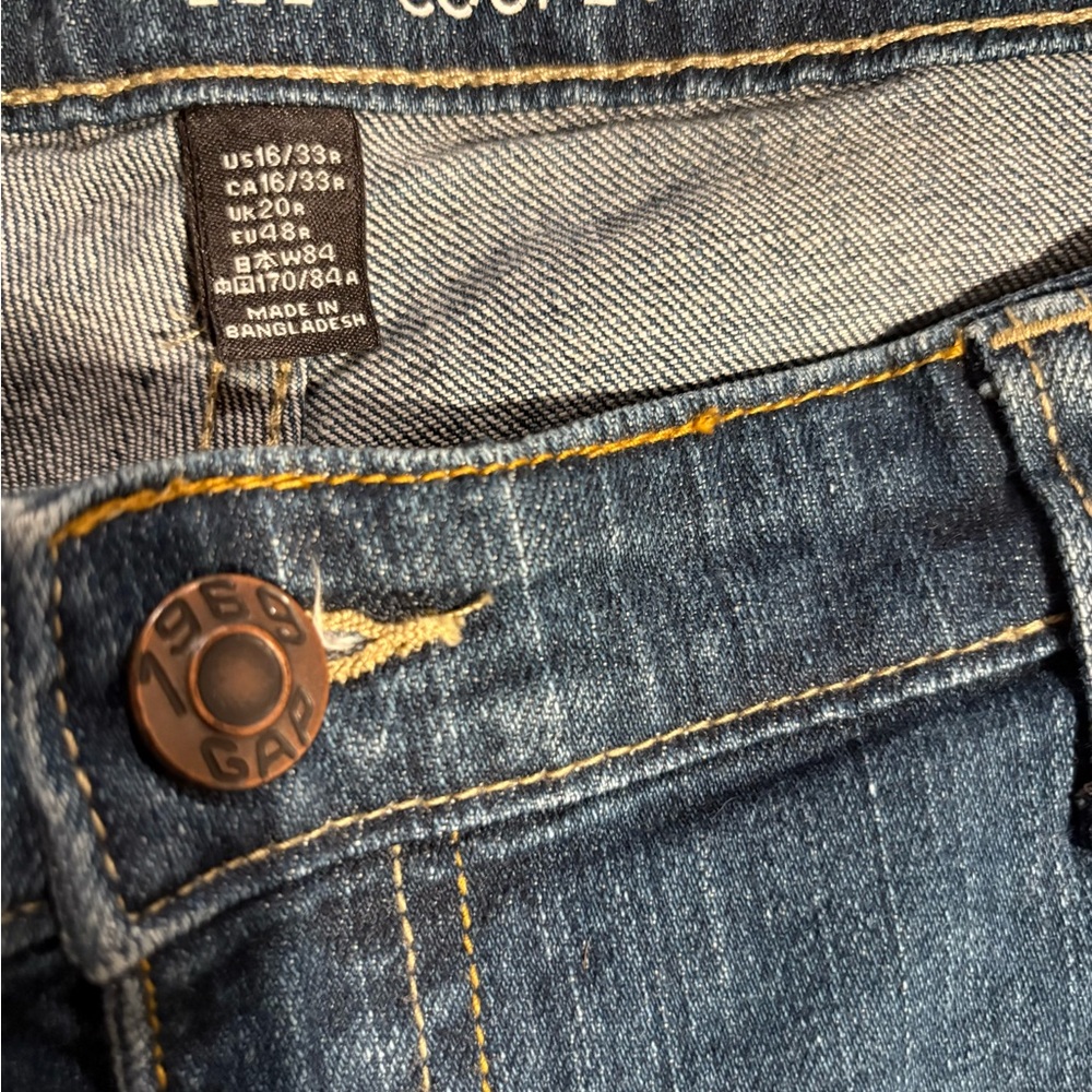 GAP Women's low-rise Bootcut fit dark wash Blue Jeans size 16/33R retail $54.99 - Picture 9 of 9